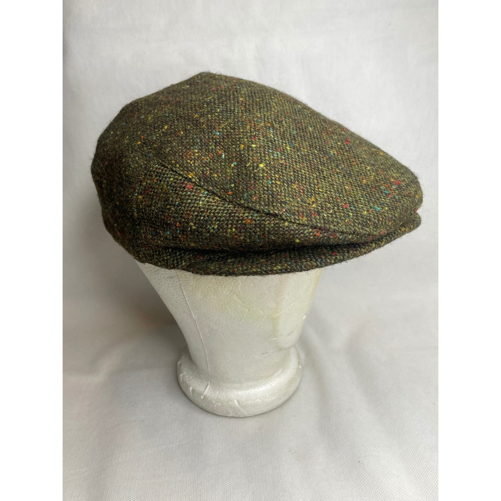 John Hanley & Co. New Wool Hat Soze S (6 7/8) Woven in Ireland Green Newsboy Cap